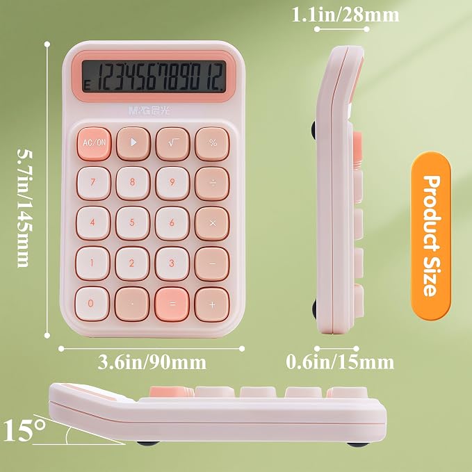 M&G Mechanical Switch Calculator, 12 Digits, Large LCD Display and Big Buttons - Image 5