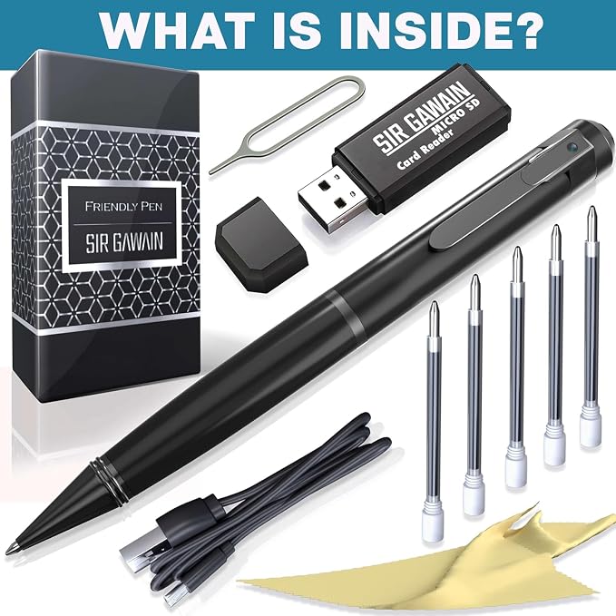 SIRGAWAIN Premium Body Camera Pen — Full HD 1080p Video & Photos, Motion - Image 6
