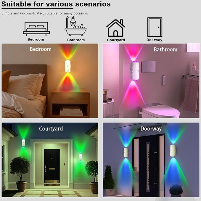 LED Wireless Wall Sconce with 7 Colors Changing, Motion Sensor Light Indoor - Image 5