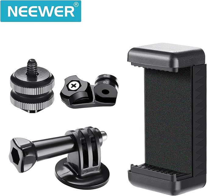 NEEWER Phone Holder/Hot Shoe Mount Adapter Kit Action Camera Mount Compatible - Image 3