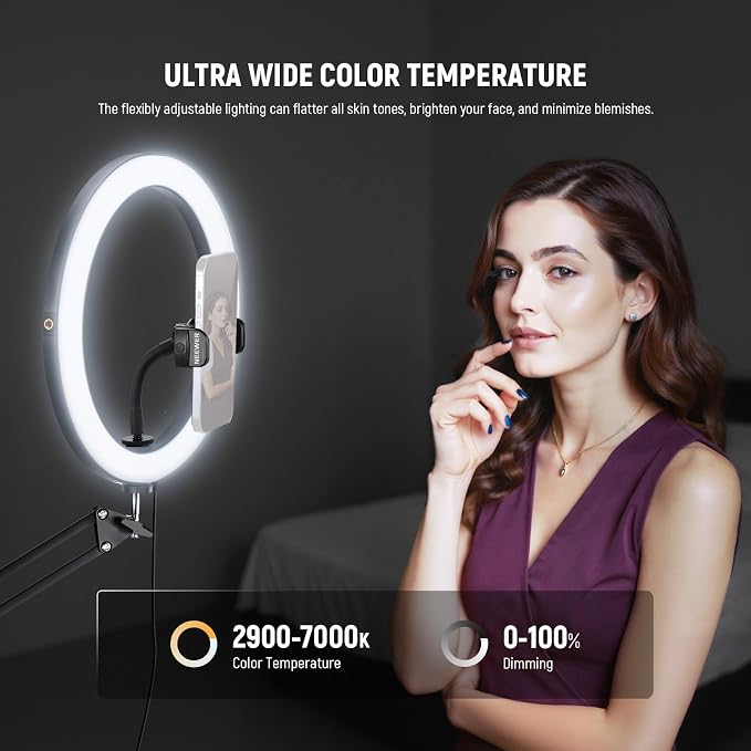 NEEWER 12" 24W High Power LED Ring Light Compatible - Image 4