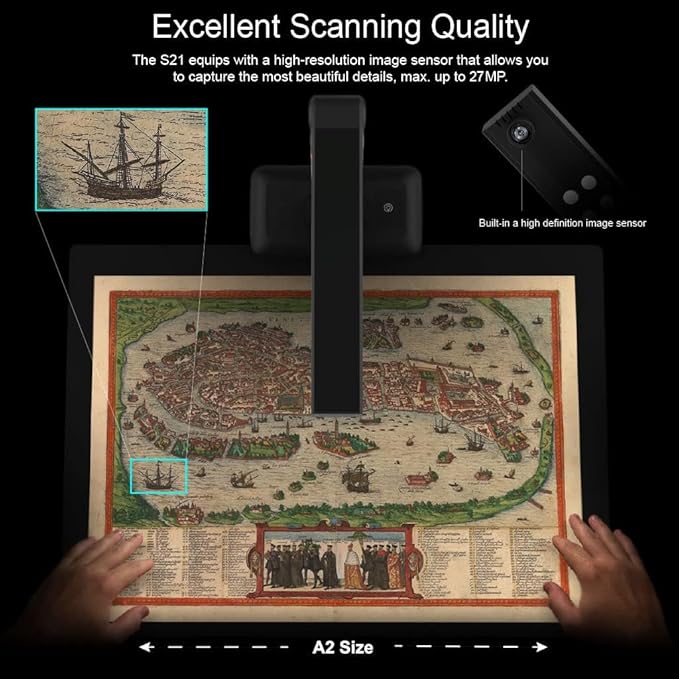 VIISAN Large Format Book & Document Scanner, Capture Size A2/A3, 26MP USB - Image 4