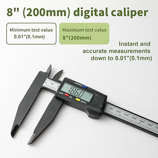 Digital Caliper 0-8" Measuring Tool, Micrometer Caliper - Image 4