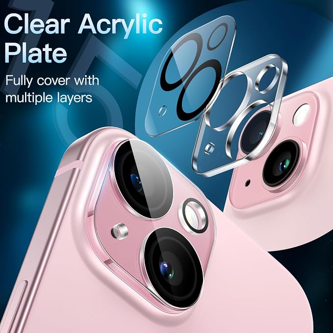 JETech Camera Lens Protector for iPhone 15 6.1-Inch and iPhone 15 Plus 6.7-Inch - Image 3