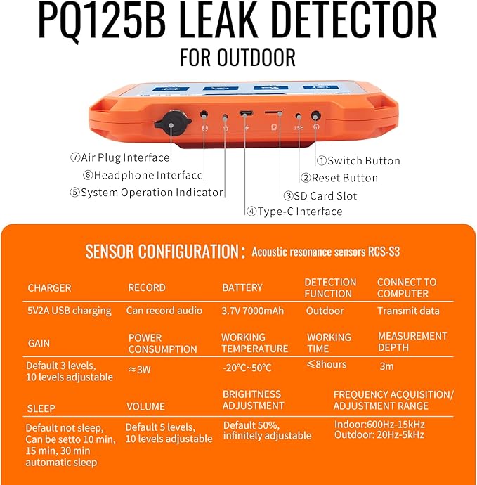Underground Water Leak Detectors PQ125B Outdoor Wall Pipe Water Leakage - Image 5