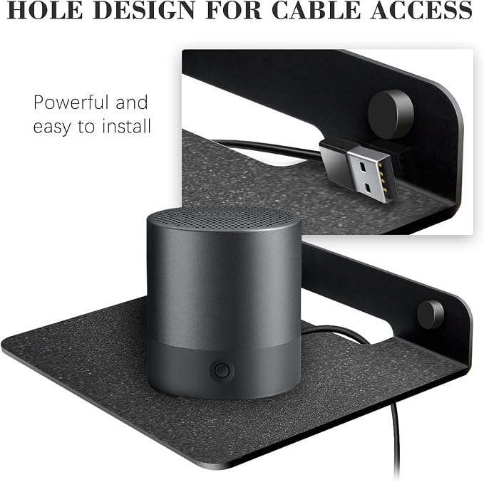 WISDING Small Floating Shelves, 4.25'' Wall Metal Speaker Mount Shelves - Image 5