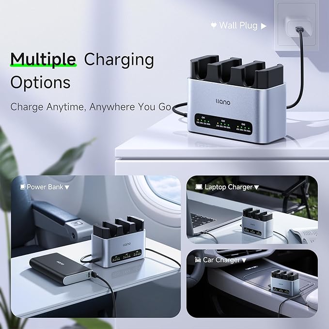 Llano 30W LP-E6NH LP-E6P Battery Charger: Fast Three Slot - Image 6