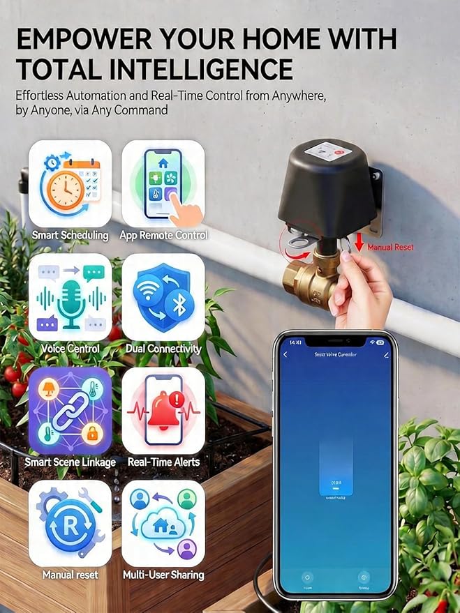 Smart WiFi Water Valve, Brass Motorized Ball Valve - Image 2