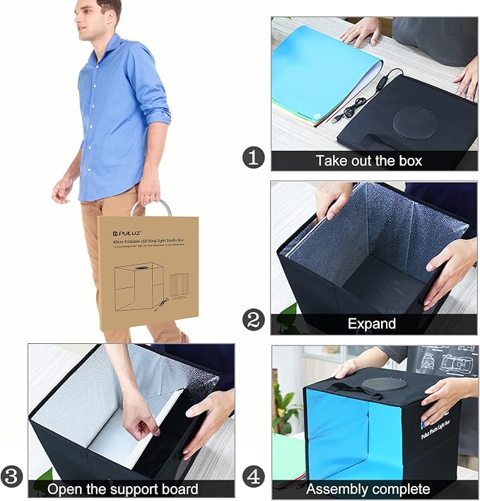 PULUZ Photo Light Box, Tri-Color Dimmable Light Shooting Tent Box - Image 6