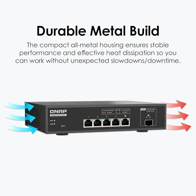 QNAP 5-Port Multi-Gig 10GbE Lite-Managed Network Switch – 4× 10/5/2.5/1G RJ-45 - Image 6