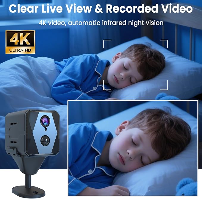 vebiliki Spy Camera, 4K Hidden Camera, Mini Camera, Real-Time Recording - Image 5
