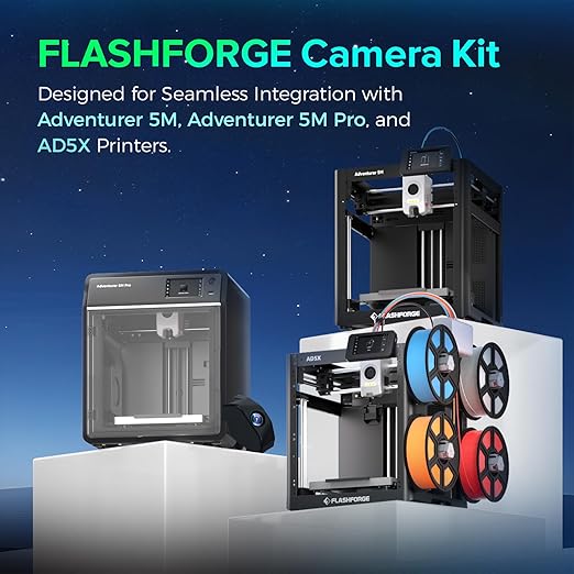 FLASHFORGE Camera Kit for Adventurer 5M/Pro/AD5X 3D Printer, Real-time and - Image 2