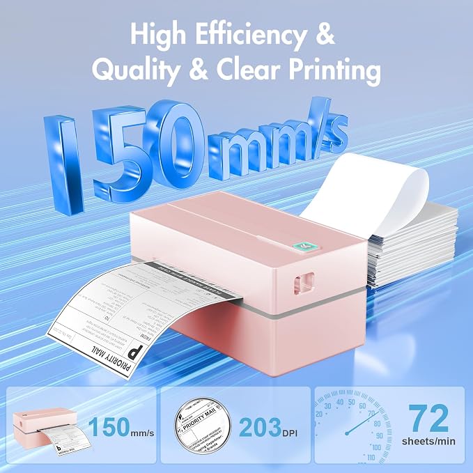 Bluetooth Thermal Shipping Label Printer: 4x6 Wireless Label Maker - Image 4
