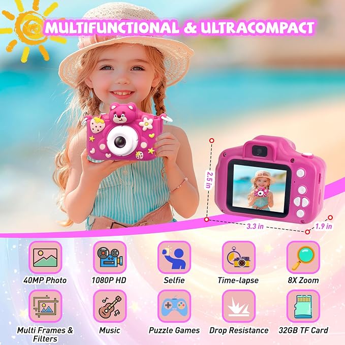 Kids Camera Toddler Digital Camera Little Girls Toy Camera - Image 2