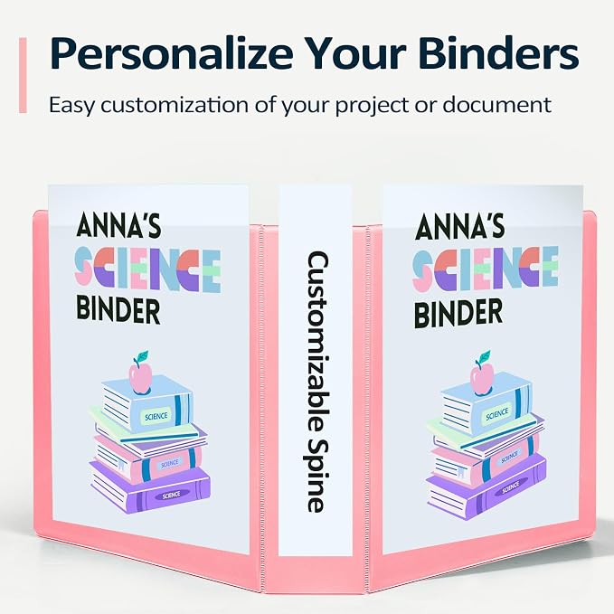 Sooez BinderX Extra Durable 1.5 Inch 3 Ring Binders, D-Ring Large Binder - Image 5