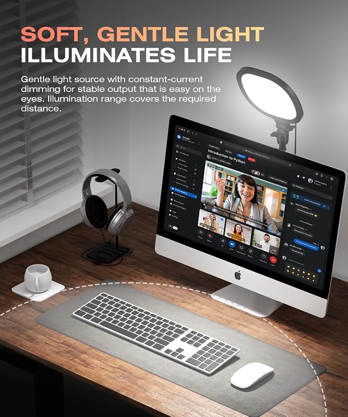 PQRQP Ring Light for Desk, Soft Lighting for Zoom & Video Calls, Selfie Light - Image 8