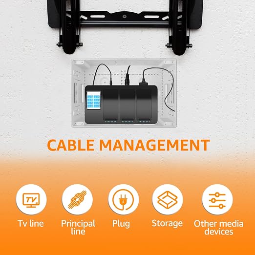 in Wall TV Media Box 9 Inch, Recessed TV Outlet Network Enclosure, Recessed - Image 3