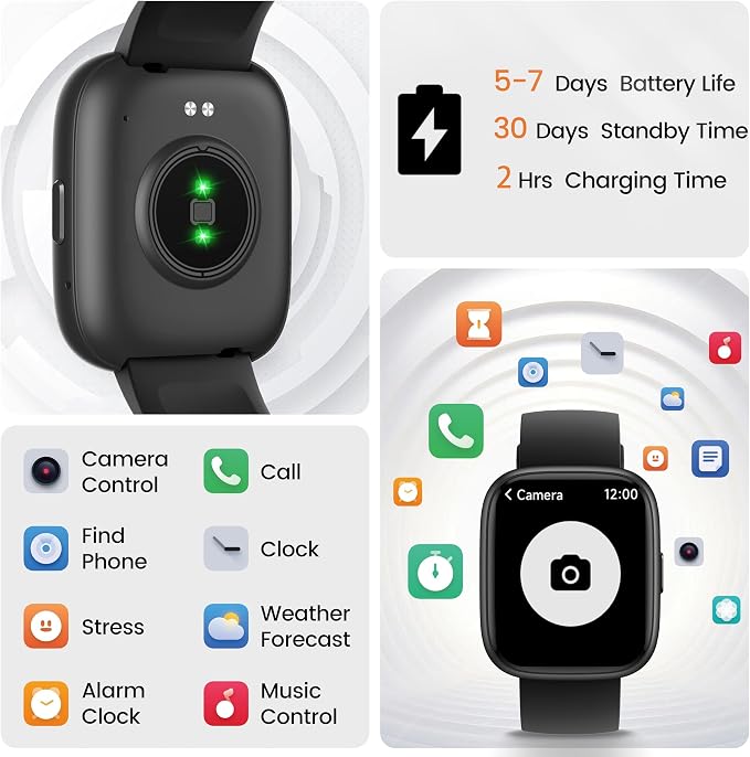Smart Watch with Alexa Built-in, 1.83" HD Touchscreen Fitness Tracker with - Image 7