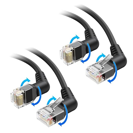Cable Matters 2-Pack 10Gbps Rotatable Cat 6 Ethernet Cable - 7ft by CableMatters