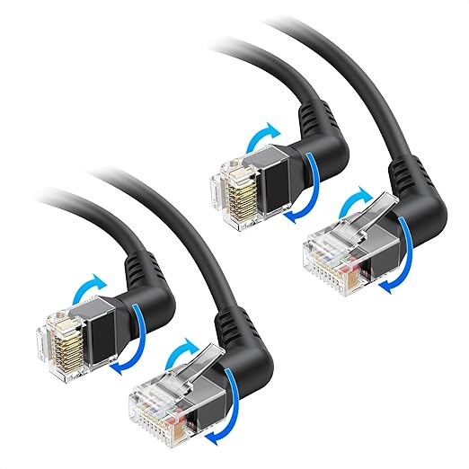 Cable Matters 2-Pack 10Gbps Rotatable Cat 6 Ethernet Cable - 3ft by CableMatters