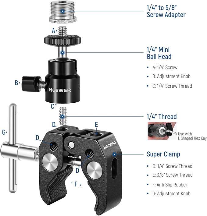 NEEWER Mini Articulated Ball Head - Image 2