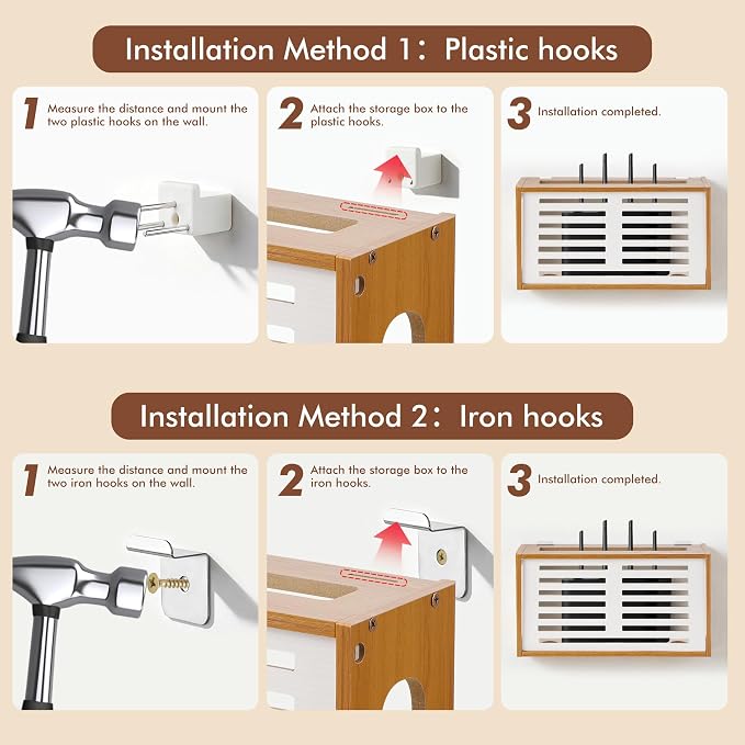 Router Shelf Wall Mount, WiFi Router Box Hider & Modem Storage Box - Image 4