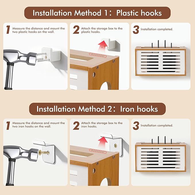 Router Shelf Wall Mount, WiFi Router Box Hider & Modem Storage Box - Image 6