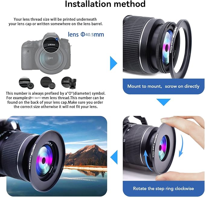 40.5mm Lens to 82mm Camera Lens Adapter, 40.5mm to 82mm Filter Step up Ring - Image 5
