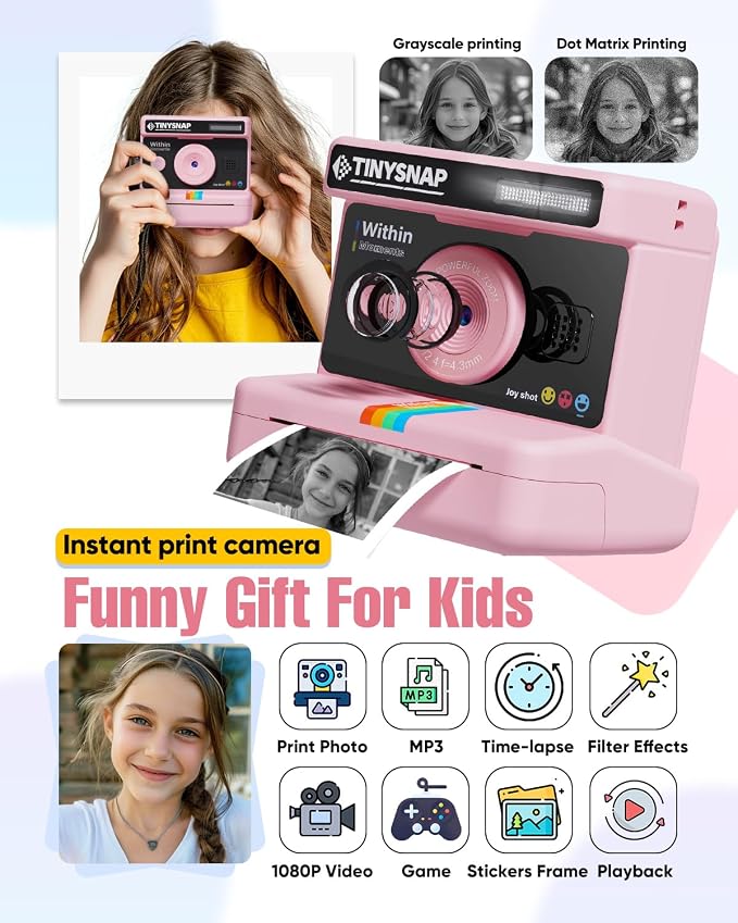 Instant Print Camera for Kids, 2.4 Inch Screen Kids Instant Cameras, Christmas - Image 2
