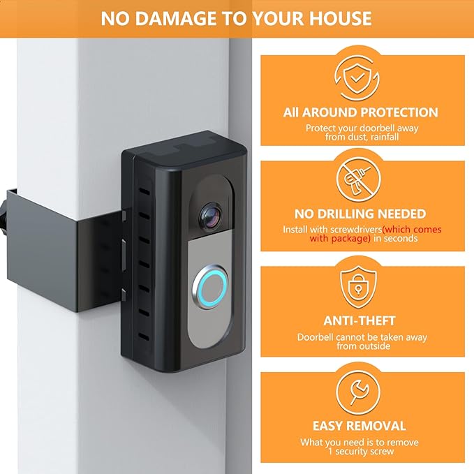 QIBOX Anti-Theft Video Doorbell Mount Compatible - Image 6