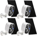 GMK Solar Security Cameras Wireless Outdoor 4 Pack, 2K Battery Powered Cameras by GMK