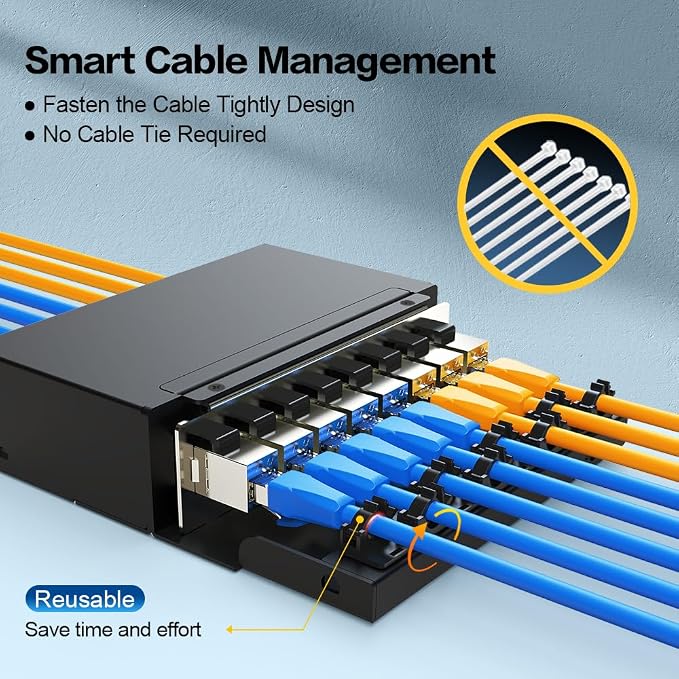 8 Port Blank Keystone Patch Panel Shielded Compatible - Image 2