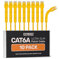 Everest Ultra Slim Cat6a Ethernet Patch Cables 1.5ft Yellow by EverestMediaSolutions