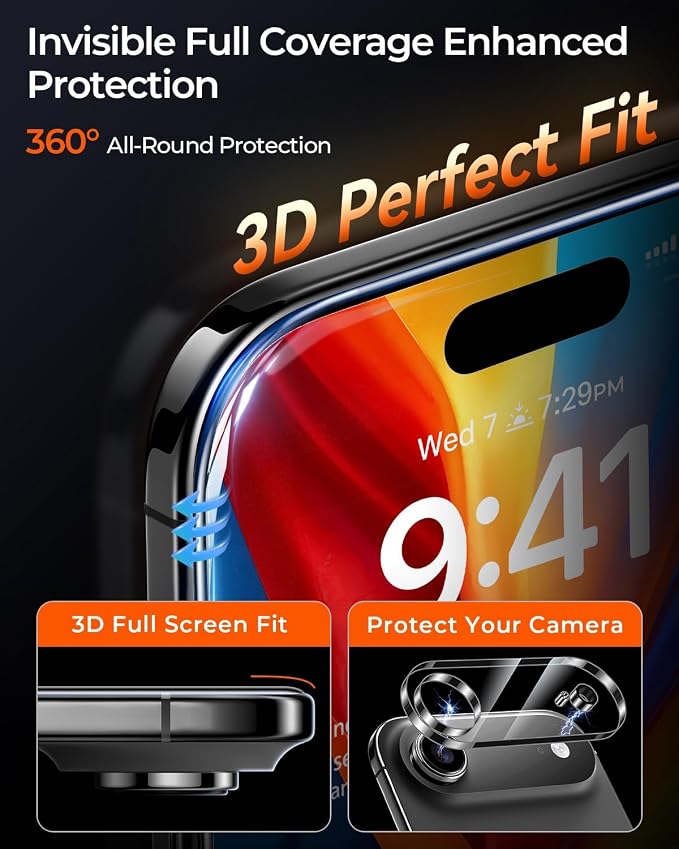 MRGLAS TOP 9H+ Glass 2+2 Packs for iPhone 17 Screen Protector - Image 3