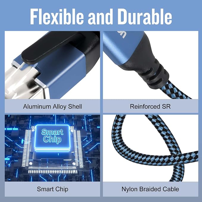 USB C to Ethernet Cable, 2Ft Type C to RJ45 Cable, USB C to Gigabit Ethernet - Image 5