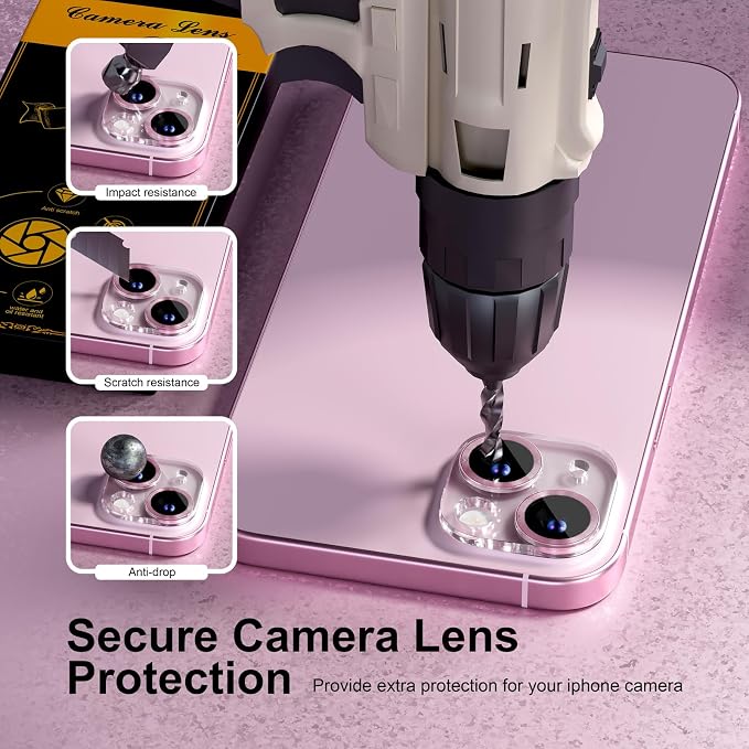 for 6 Pack iPhone 15 / iPhone 15 Plus Camera Lens Protector 9H Tempered Glass - Image 4