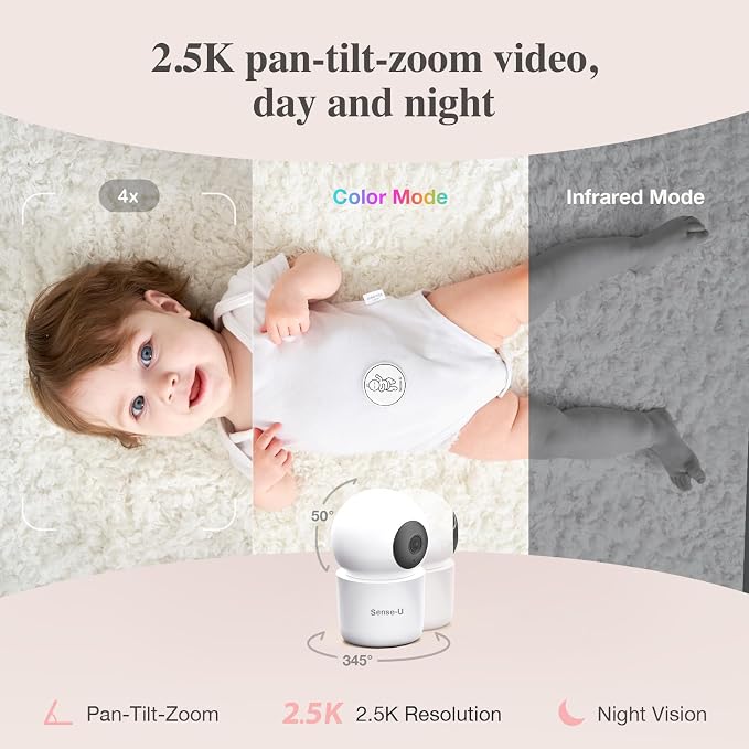 Sense-U AI 2.5K PTZ Baby Camera Monitor - Image 4