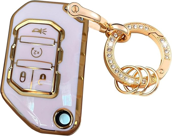 Keyless Entry Systems for Jeep Key Fob Cover Fits for Jeep Wrangler JLU JL by Rilnaewn