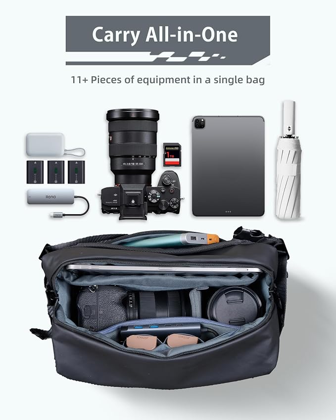 llano Camera Sling Bag for Photographers, DSLR Shoulder Bag Small, Compact - Image 2