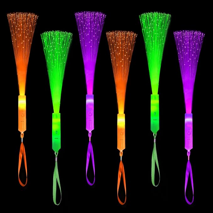 Holiday Glow in Dark Party Favors Accessories-12 Pack, Light Up Fiber Optic by Wondrus