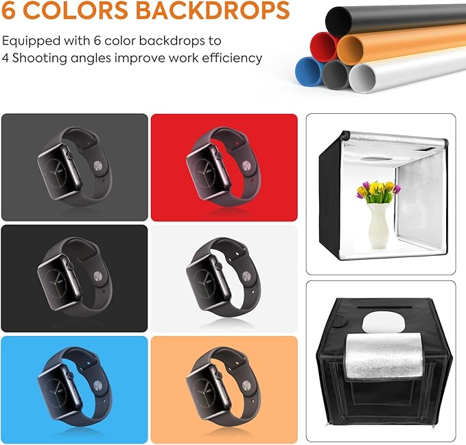 Bi-Color LED Photo Light Box 32x32 inch, Dimmable LEDs Product Photography - Image 4
