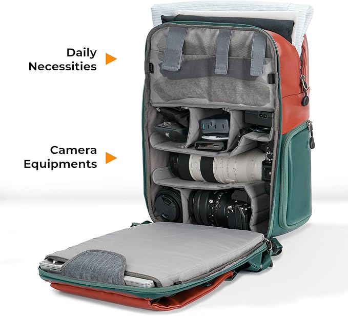 K&F CONCEPT 20L Camera Case for Photographers Large Capacity PU Leather Camera - Image 2