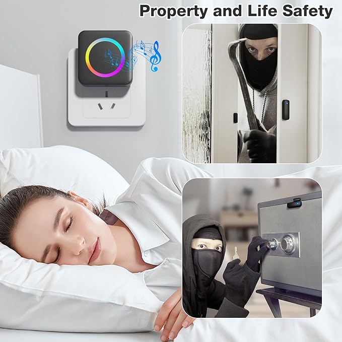 Door Chime, Satisure Wireless Door Sensor Chime When Door Opens, Door Alarms - Image 6