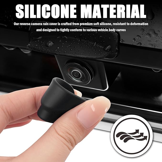 Silicone Car Backup Camera Rain Shield, Self-Adhesive Rear View Backup Camera - Image 3