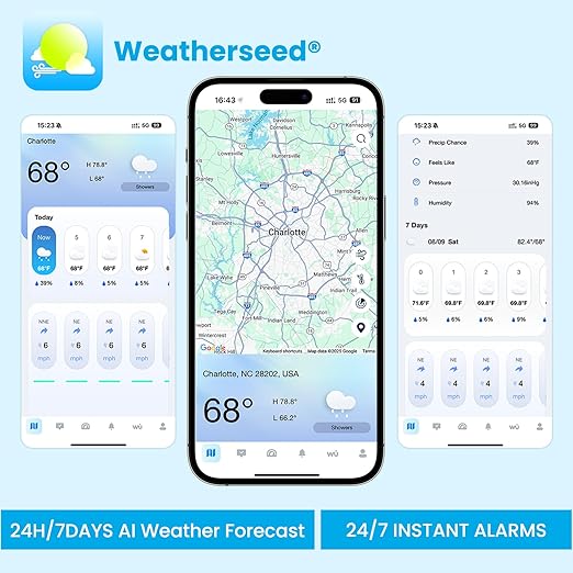 Sainlogic Smart WiFi Weather Station, Wireless Indoor Outdoor Weather Station - Image 2