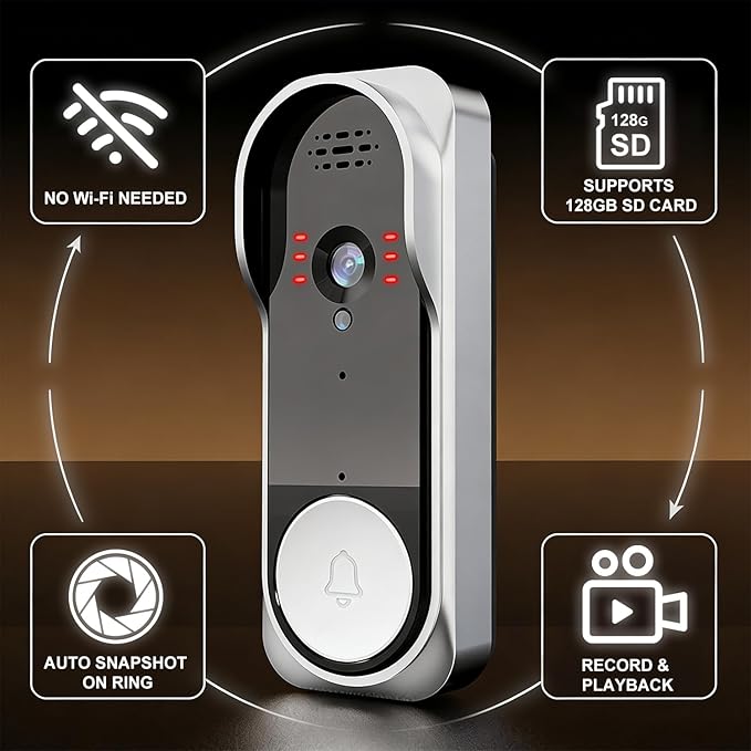 Video Doorbell with 43" Monitor, No WiFi Needed, 130° Wide Angle, Infrared - Image 3