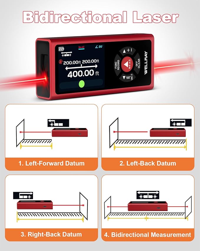 Dual Laser Measuring Tool 400Ft, Rechargeable Laser Measure Tool - Image 5