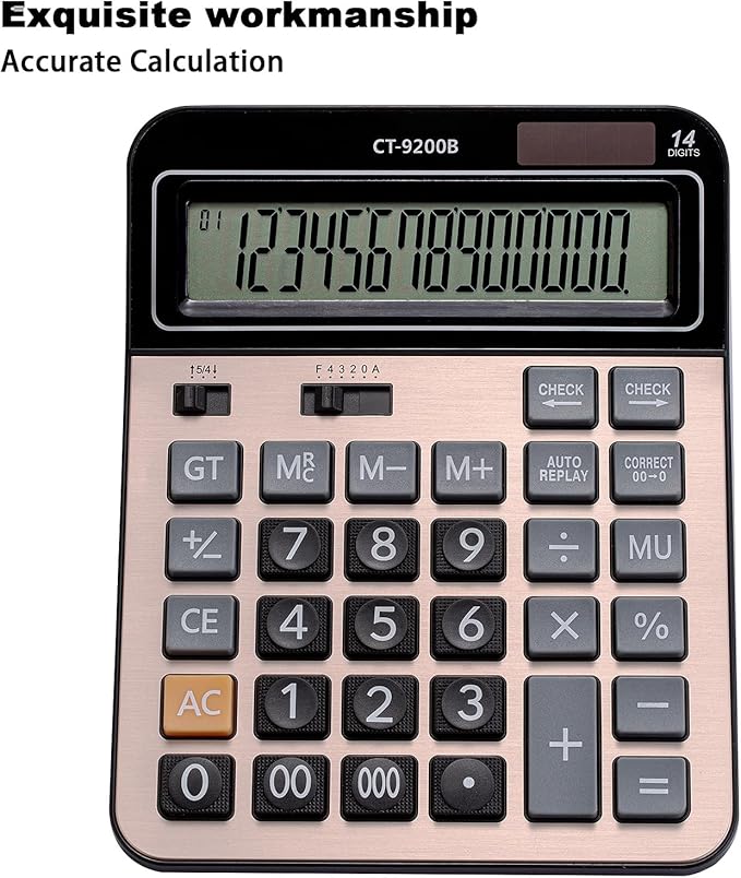 Large Computer Electronic Calculator Counter Solar & Battery Power 14 Digit - Image 3