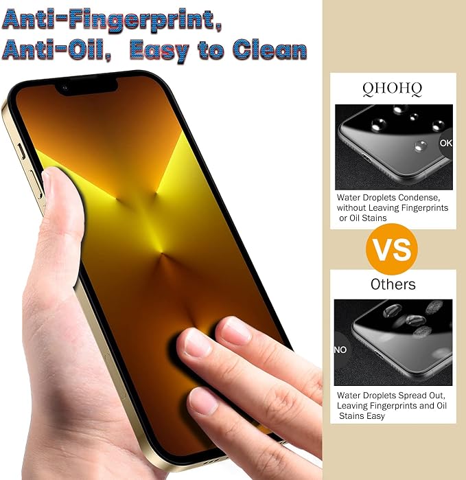QHOHQ 3 Pack Screen Protector for iPhone 13 Pro 6.1 Inch - Image 3