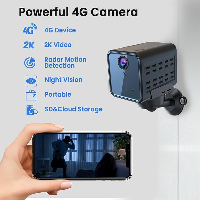 4G LTE Cellular Security Camera, No WiFi Security Camera, SIM Card Included - Image 3